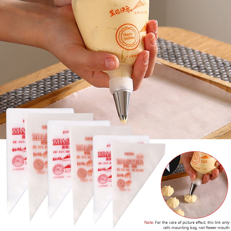 100Pcs/bag Disposable Piping Bag Icing Nozzle Fondant Cake Decorating Pastry icing nozzles Small Large Size Cake Tools