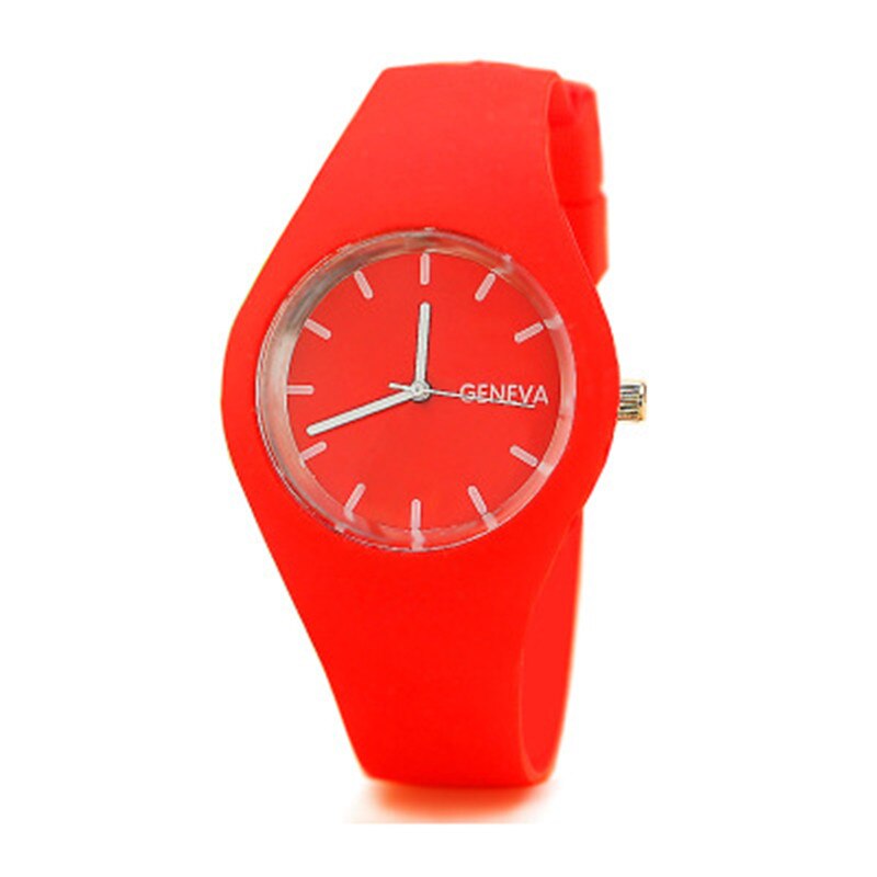 Relógio de pulso de quartzo de silicone do falso das senhoras da marca famosa da cor dos doces relógio de pulso feminino do vintage relógio de pulso relojes mu: red