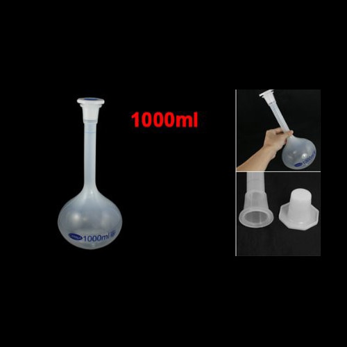 SOSW-1000ml Long Neck Clear White Plastic Volumetric MeasuRing Flask