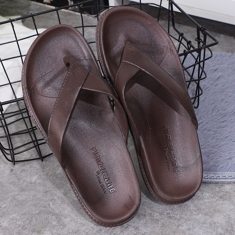Chanclas de hombre y mujer, sandalias para interior y exterior, zapatillas de playa de verano para hombre antideslizantes, nuevos zapatos: Brown / 36