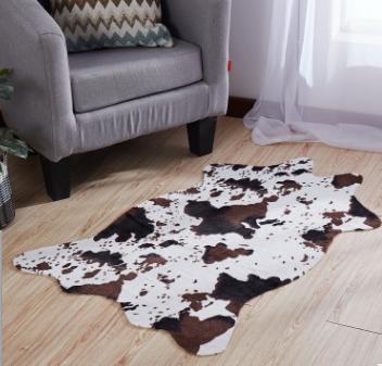 Tijgerprint vloerkleed koe luipaard tijgerprint koeienhuid imitatieleer antislipmat 94 x 100cm dierenprint tapijt: 90 x 115cm koe