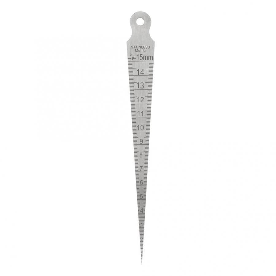 1pcs 0-15mm Stainless Steel Wedge Welding Taper Feeler Gauge Ruler Hole Inspection Tool