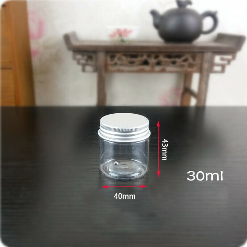 10 Pcs 20 Ml/30 Ml/50 Ml/100 Ml/120 Ml Aluminium Cap Voedsel Opslag tin Pot Cosmetische Lippenbalsem Jar Olie Wax Lege Fles Sample Containers: 30ml