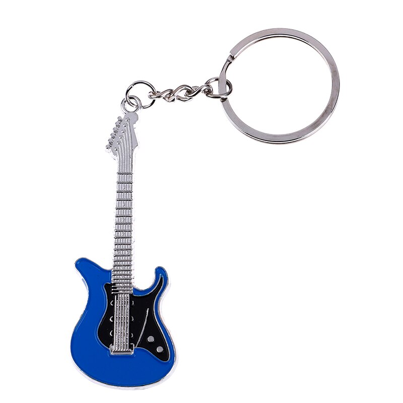 1Pcs Guitar Key Chain Set Metal Electric Guitar Mini Keychain Key Chain Key Ring
