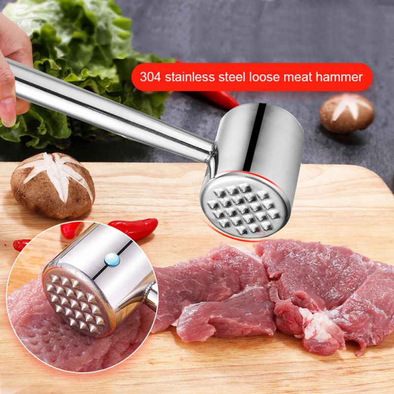 Kitchen Tool Stainless Steel Hammer Meat Tenderizer Long handled Meat 