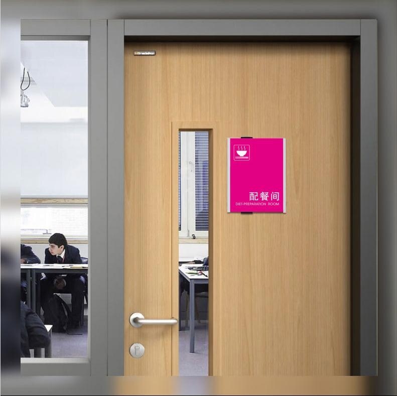 Office Indoor Horizontal Vertical Wall Mounted Sign Holder Display INFO Label Holder Room Door Sign Bulletin Board Picture Frame