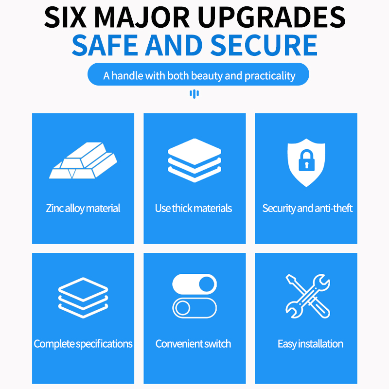 Vindueshåndtag i aluminiumslegering med låse, nøglelåsning med låse, børnesikkerhedsdørhåndtag, skydevindueshåndtag til vinduer