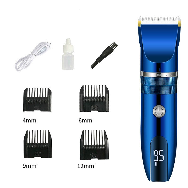 Professionele Tondeuse Waterdicht Tondeuse Mannen Grooming Kit Keramische Blade Mannelijke Led Display Kapsel Machine Oplaadbare: Default Title