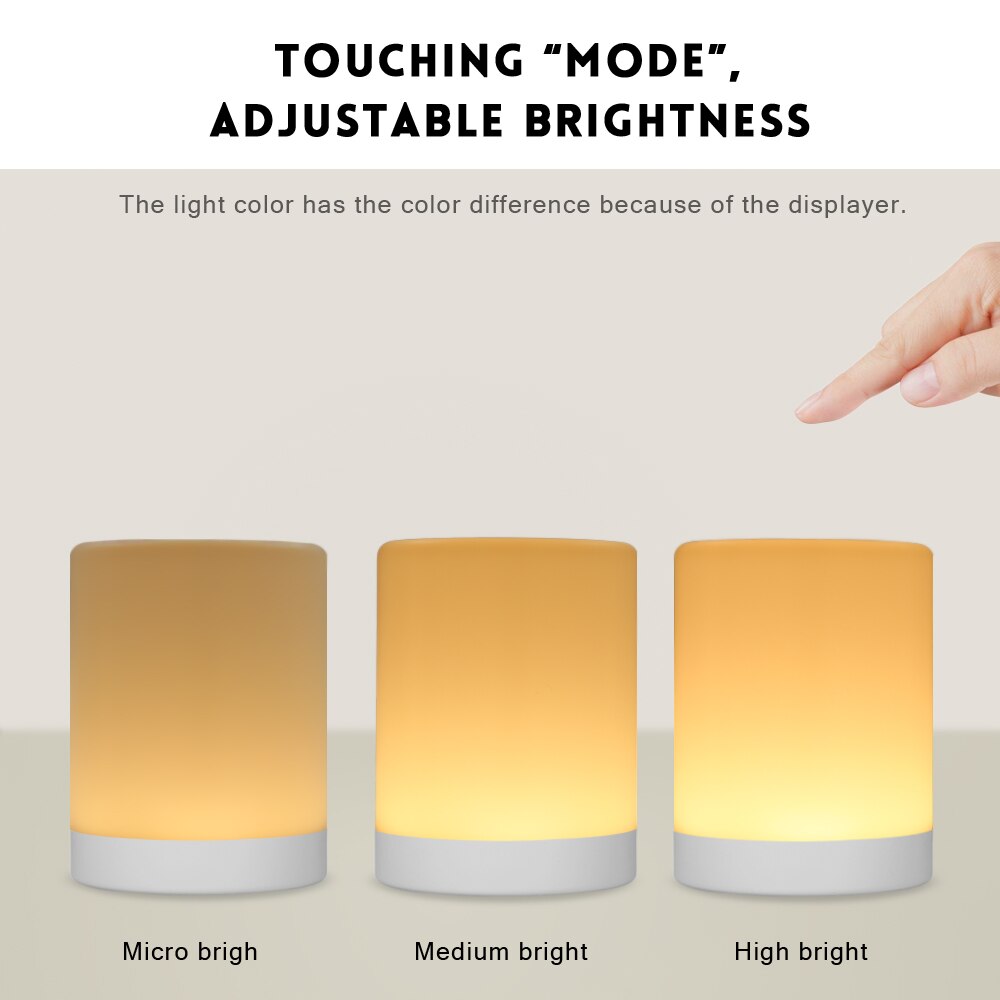 Rechargeable Smart LED Touch Control Night Light Induction Dimmer Intelligent Bedside Portable Lamp Dimmable RGB Color Change