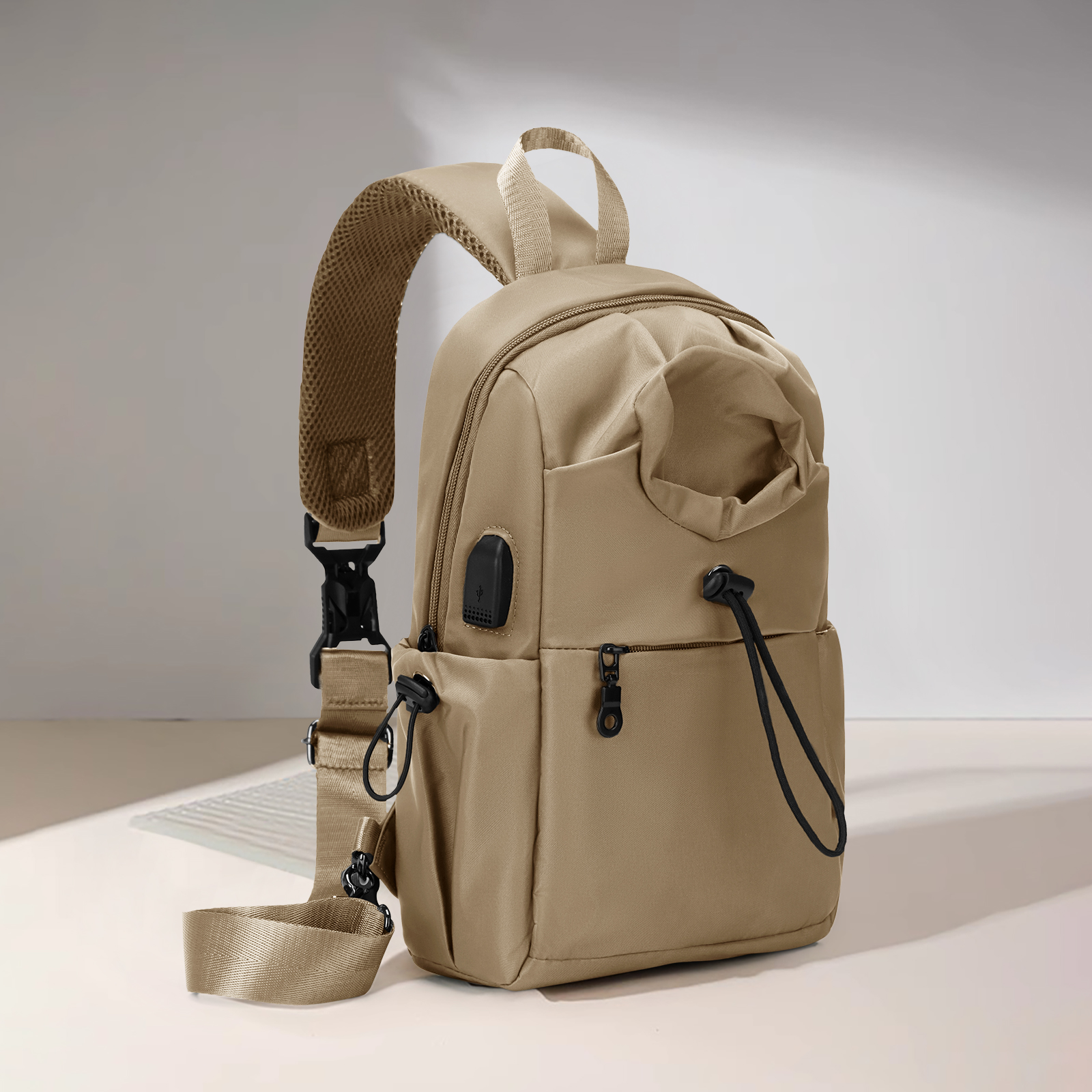 Ryanair Backpack 40x20x25 Cabin Bag Travel Backpack for Men Women Hand Luggage, Anti-Theft Crossbody Bag Chest Sling Backpack: Brown