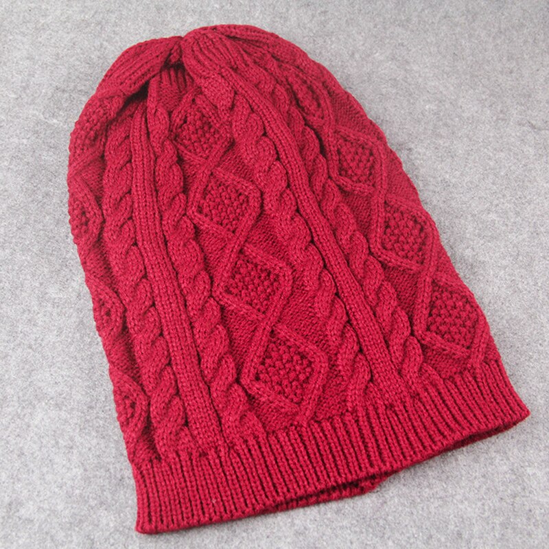 Inverno senhoras chapéu de malha torção design gorro senhoras outono quente boné bonnet femme gorros mujer invierno chapeu novo: Maroon