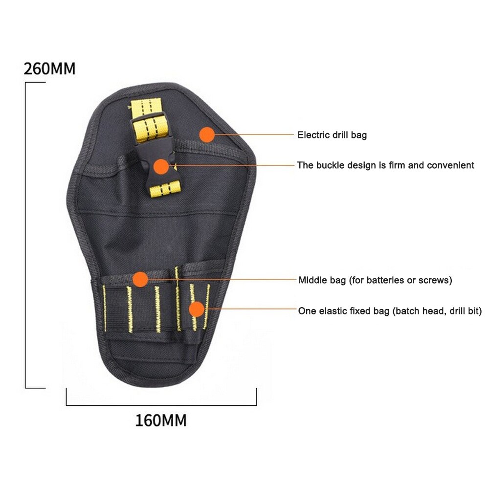 Oxford Cloth Electric Drill Kit Multifunctional Drill Holster Waist Tool Bag Electric Wrench Hammer Screwdriver Tool Storage Bag