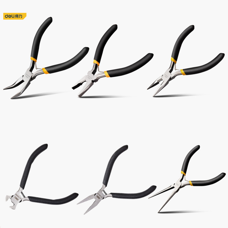 Deli 1Pcs Mini Tang Kniptang Vastklemmen Strippen Draad Krimptang Kabel Snijders Lange Neus Tang Voor Sieraden Maken gereedschap
