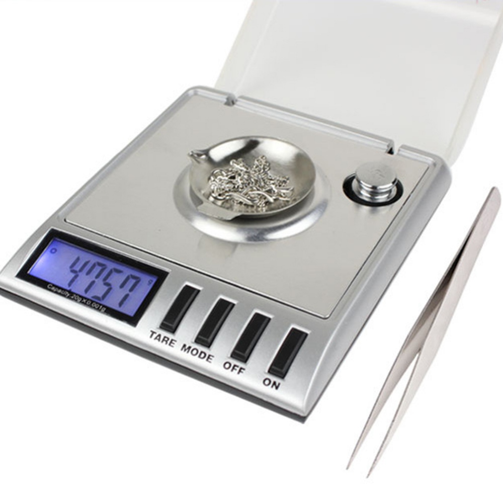Balance de rechargement avec poids de calibrage de 30g, haute précision, pour bijoux, avec écran LCD, batterie incluse