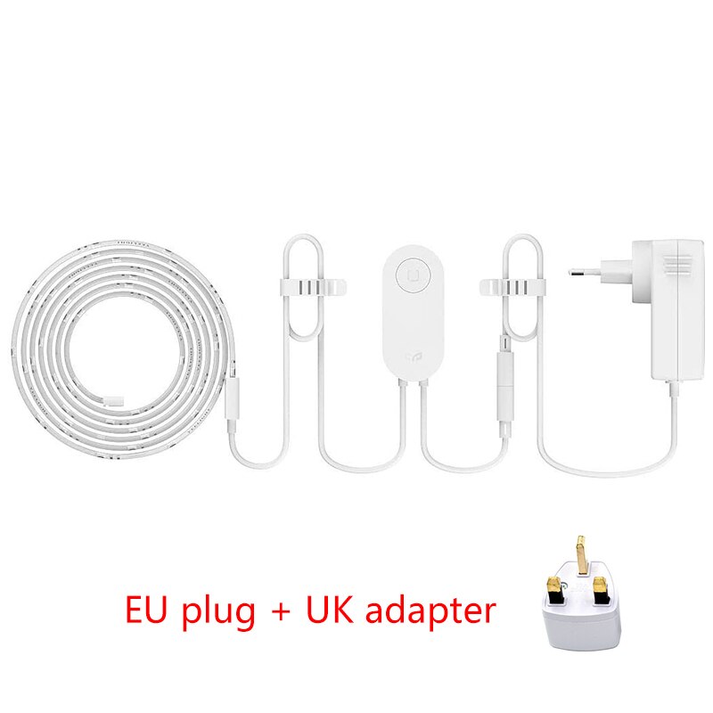 Yeelight fita led plus aurora, 2 metros, rgb, led 110v, 220v, trabalhos inteligentes, com homekit, google assistente xiaomi casa inteligente: Add UK adapter