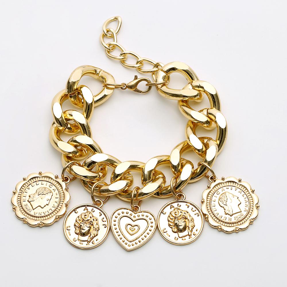 Berlockimitation pärla armband armband för kvinnor armband steampunk lås chunky kedja armband vän par smycken: 10
