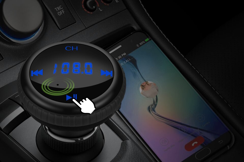 Onever BT69 3 In 1 Car FM Transmitter Bluetooth GPS Car Player Car Finder FM Modulator MP3/WMA TF Card Dual USB Car Accessories
