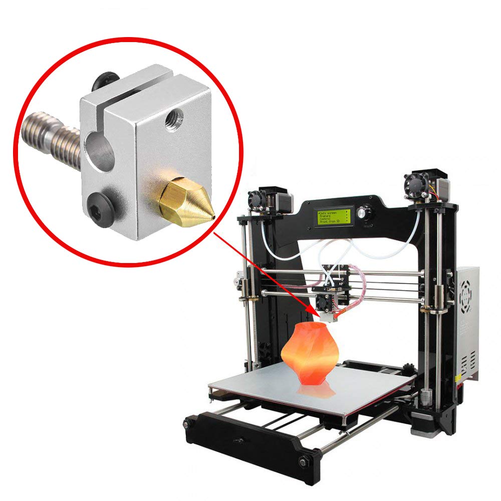 24 Stck 3D Drucker Düsen MK8 Extruder Düsen 0,2mm 0,3mm 0,4mm 0,5mm 0,6mm 0,8mm 1,0mm für Makerbot Creality CR10 Ender 3 5