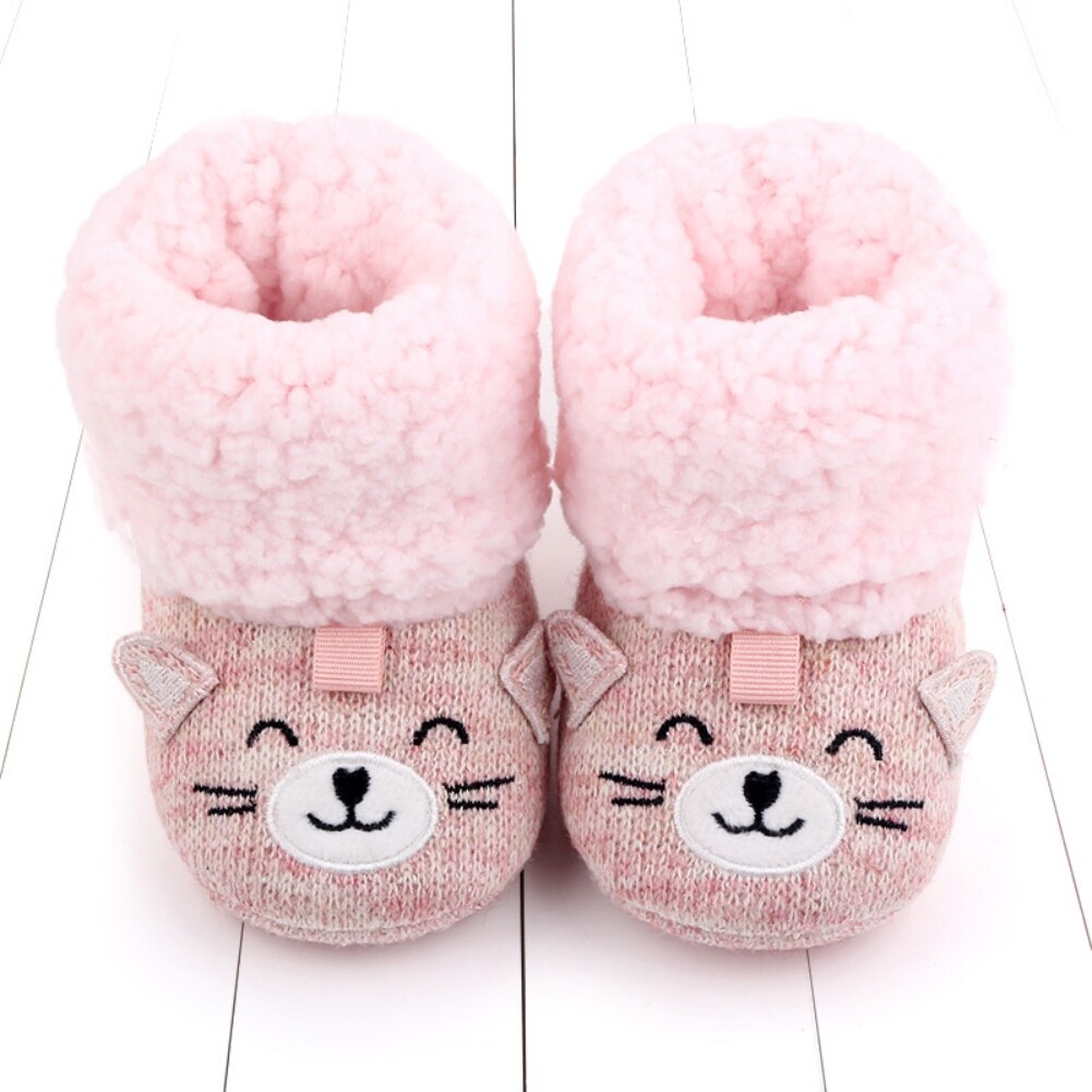 Autunno inverno stivali da bambino neonato autunno inverno stivali per ragazze ragazzi Fuzzy primi camminatori suola antiscivolo scarpe calde: P / -12