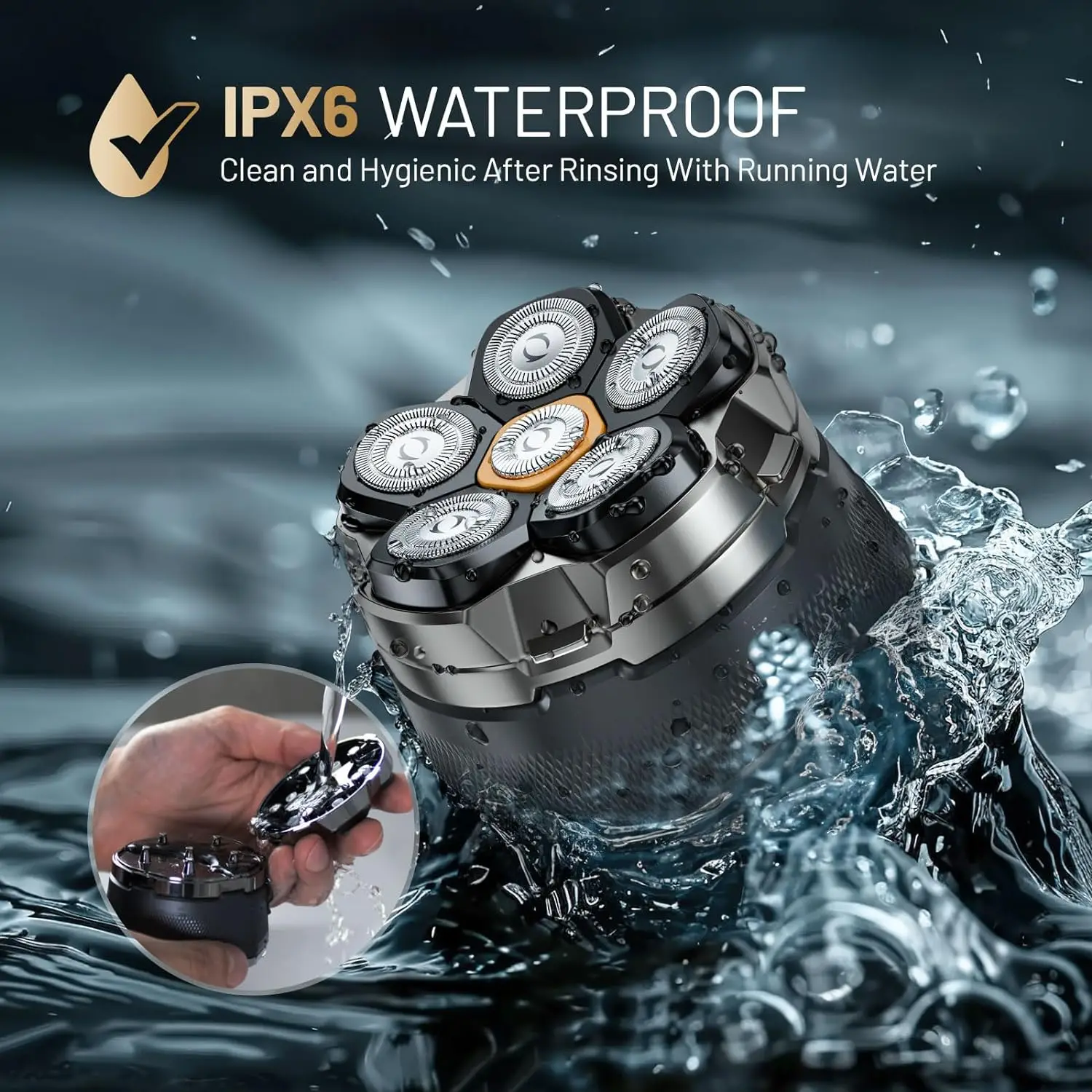 Xiaomi komingdon ansiktshuvud roterande bärbar led-display 6d våt/torr vattentät herrrakhyvel sladdlös laddningsbar elektrisk rakapparat