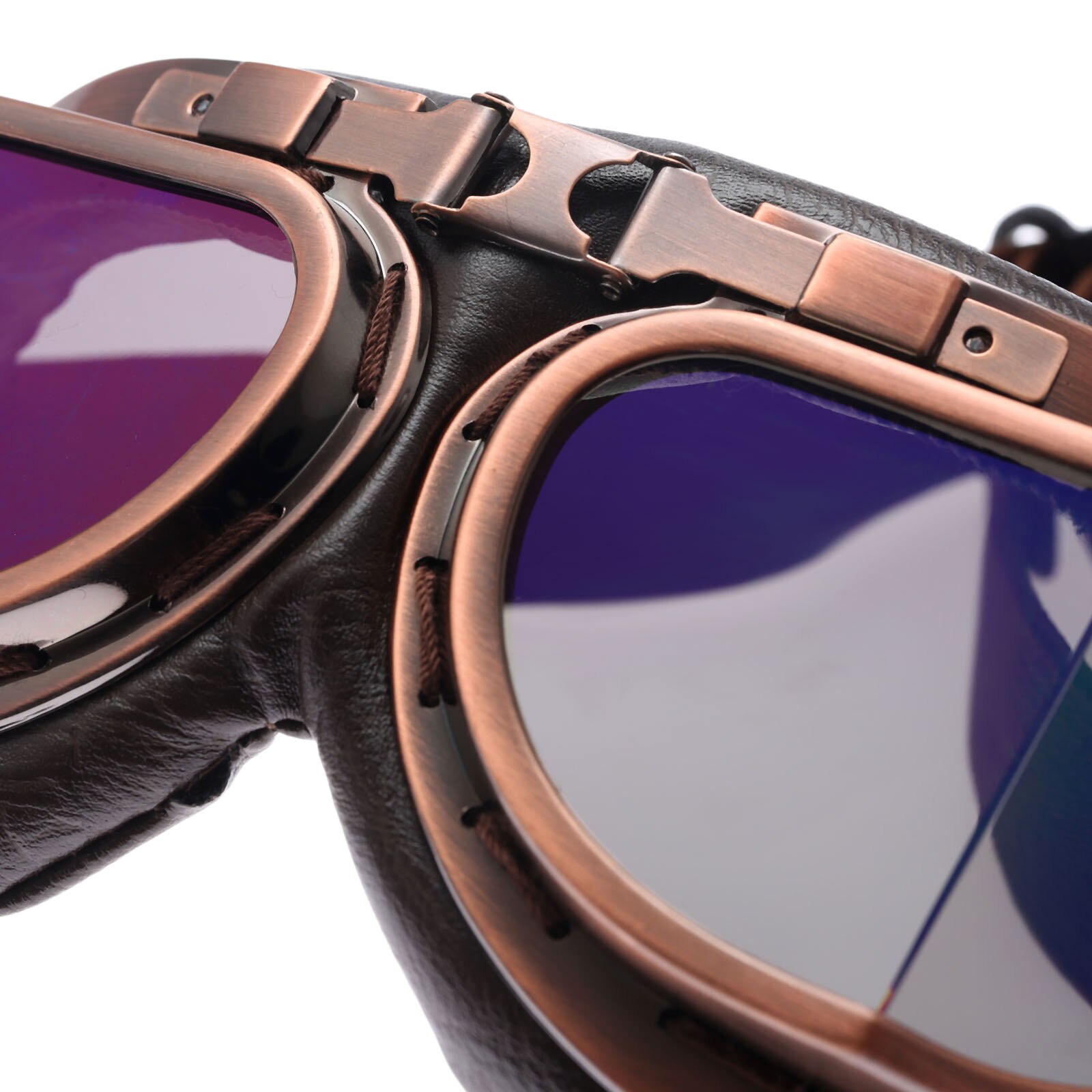 Gafas Retro para motocicleta Vintage Motocross gafas clásicas Retro Steampunk ATV bicicleta cobre casco protección UV
