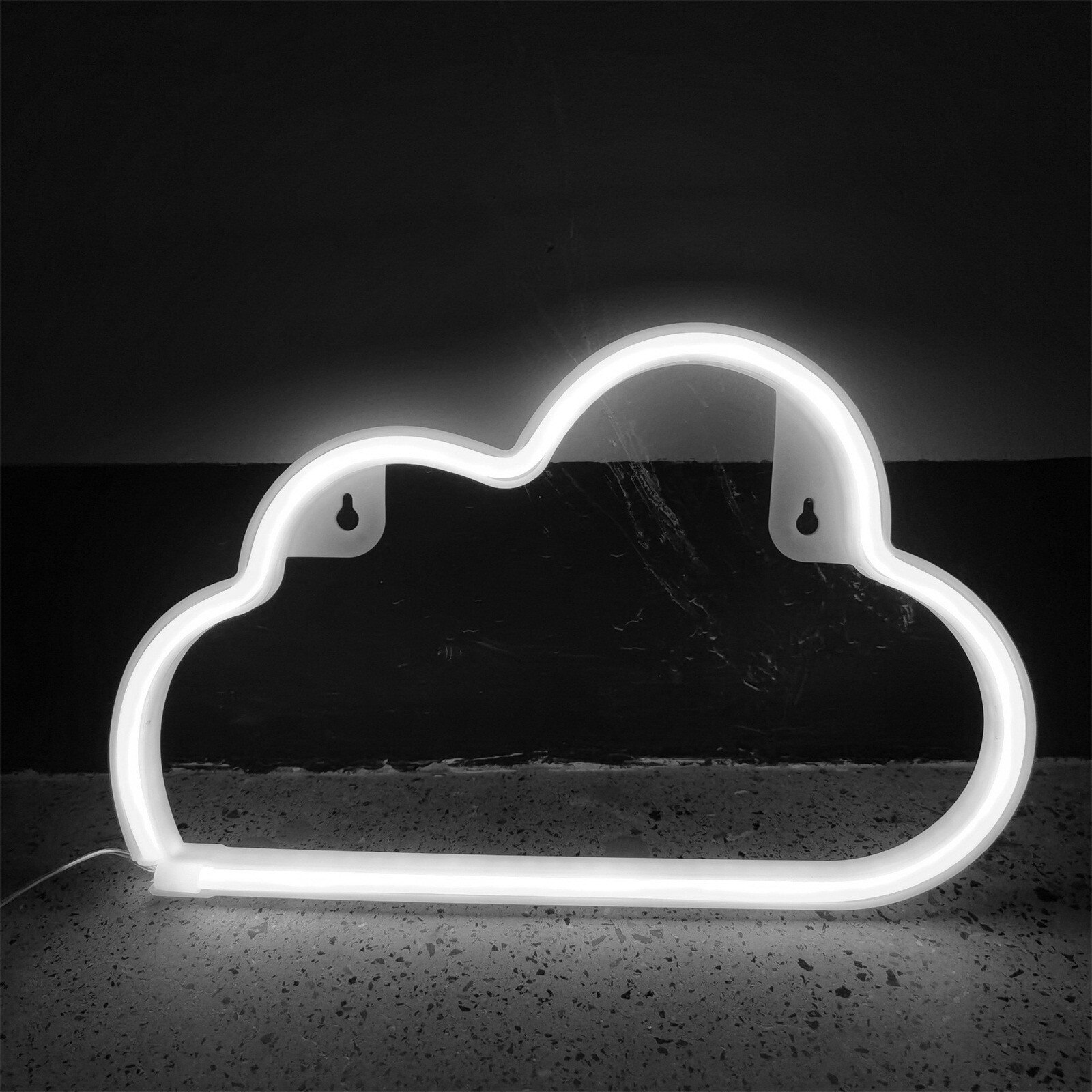 Cute Cartoon Cloud Decorative LED Neon Night Lamp Sign Light Wall Background Kids Bedroom Room Art Decoration: WH