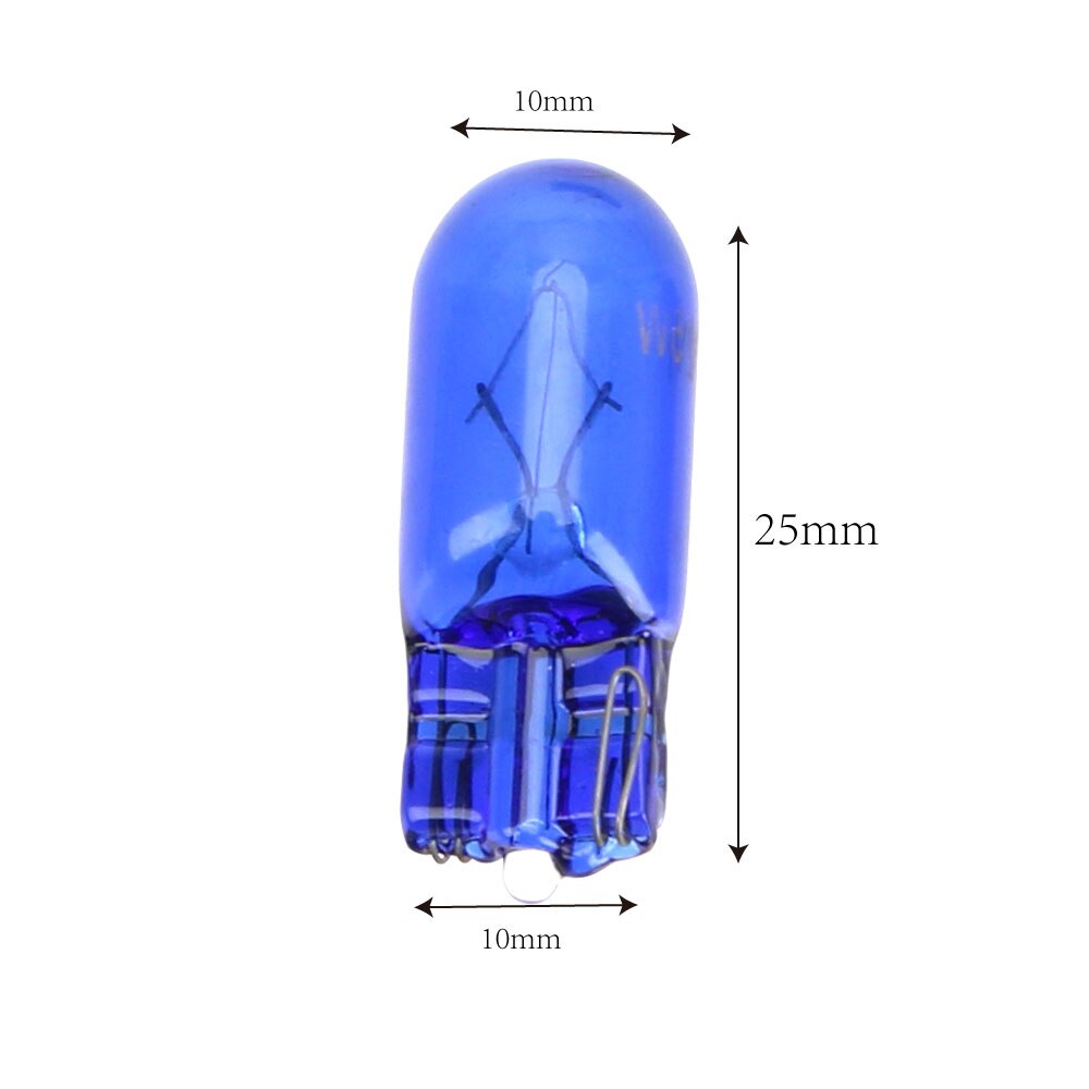 10 stk bilindvendigt læselampe instrumentlys  t10 w5w 12v 5w 168 kiler halogen super lys hvid farve bil signallampe