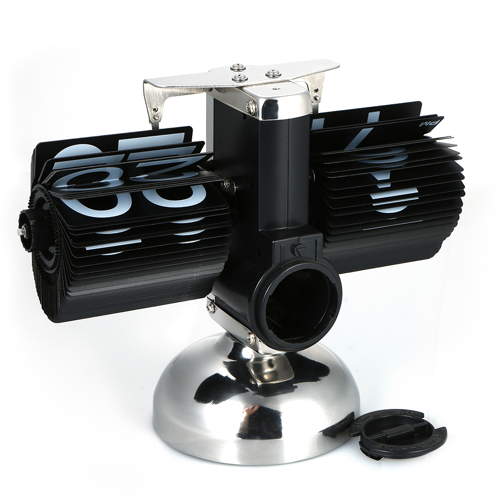 Retro Table Clock Flip Over Small Scale Clock Stainless Steel Internal Gear Operated Flip Timer Quartz Clock For Home Decoration