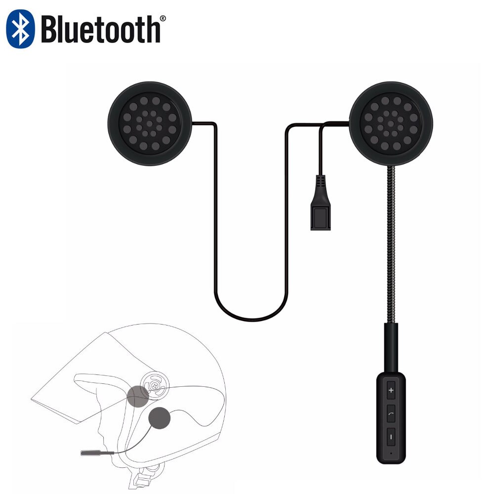 Draadloze Bluetooth Headset Motorhelm Oortelefoon Hoofdtelefoon Speaker Handsfree Muziek Headsets Voor MP3 MP4 Smartphone