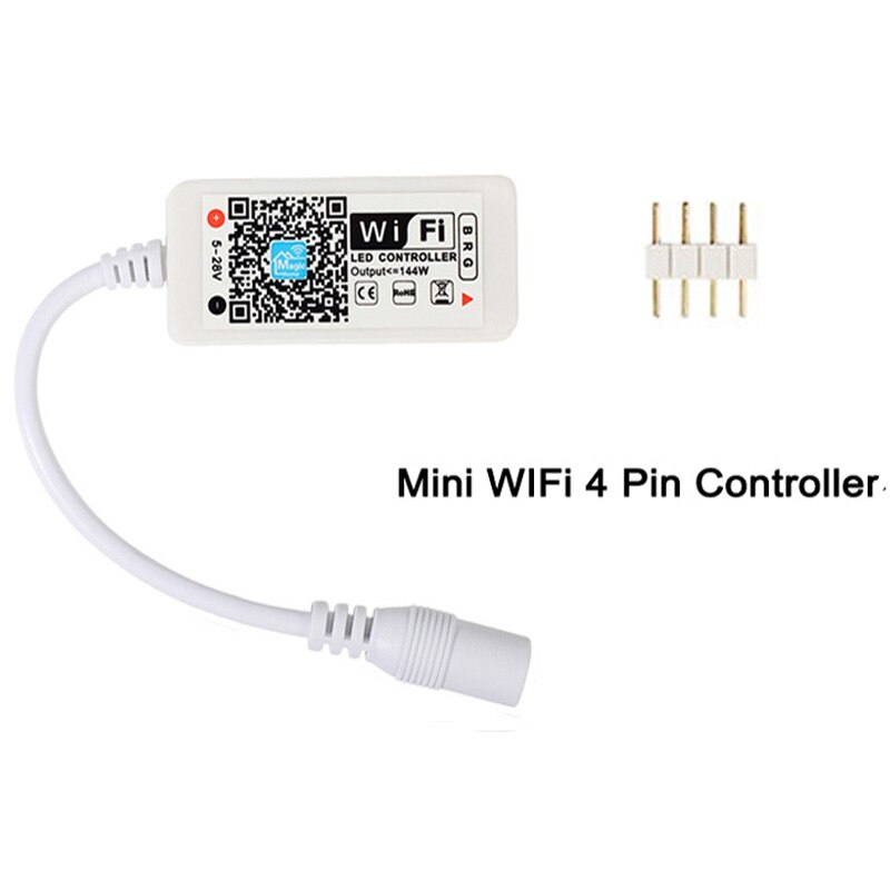 Magic home led-stripcontroller  dc5v 12v 24v bluetooth draadloze wifi-controller, rgb/rgbw ir rf voor 5050 ws2811 ws2812b pixels: Mini wifi rgb 4 pin
