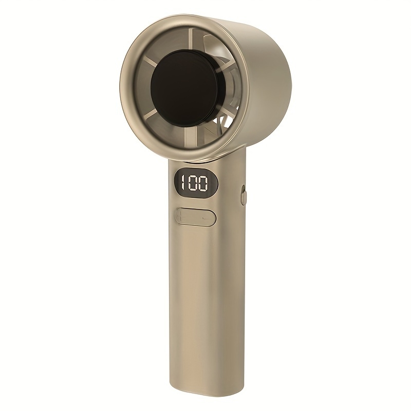 draagbare draagbare kleine ventilator Mini bladloze handventilator 120 windsnelheden USB oplaadbare persoonlijke hogesnelheidsventilatoren Elektrische ventilator: Bruin