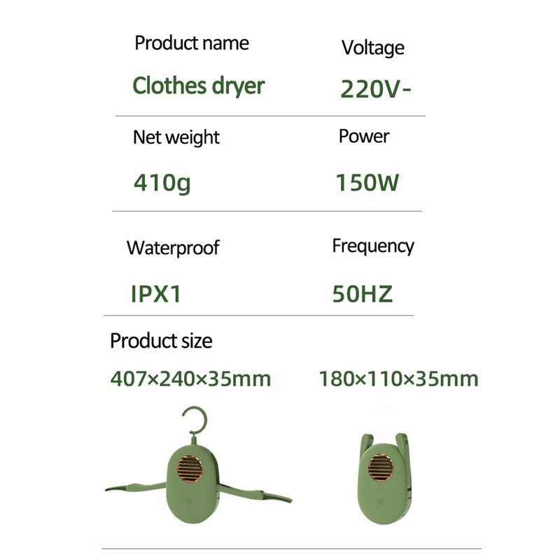 Składana elektryczna suszarka robić ubrań przenośne szybko suszenie ubrań buty suszarka robić jonów ujemnych wieszak dezodorujący 3 tryb suszarka na pranie 220V