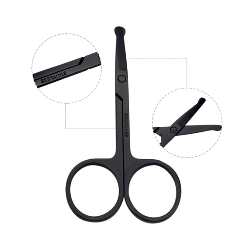 Nose Hair Trimmer Safety Scissors Multi Purpose Scissor With For Facial Hair Eyebrow Beard Mustache Trimming