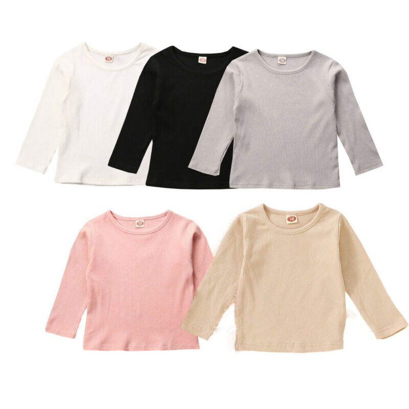Pasgeboren Kids Baby Jongen Meisje 0-18M Eenvoudige Streep Kleding Lange Mouw Tops T-shirt Katoen