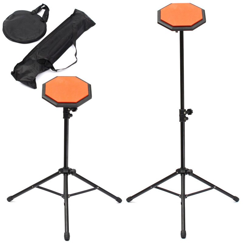 8 pads pads almofadas de borracha da prática do cilindro mudo de 21cm ajustadas com suporte