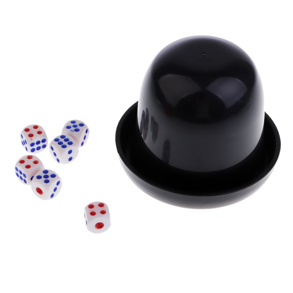 Gobelet à dés en plastique et 6 dés pour jeu de Casino, fournitures d&#39;outils de devinette