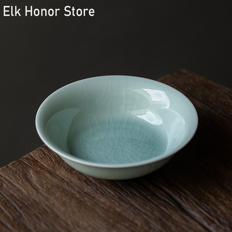 Japanese Hutian Kiln Split Piece Ceramic Pot Bearing Dry Brewing Plate Pot Holding Imitating Song Tea Bearing Kung Fu Teaware