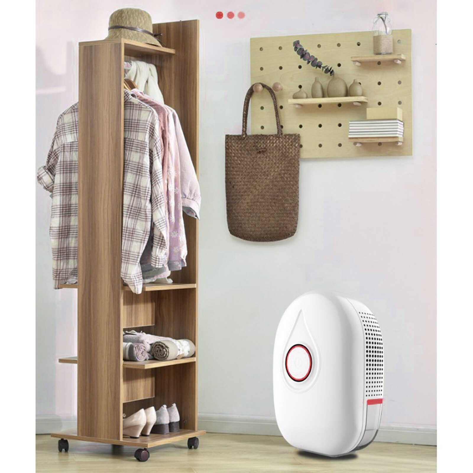 Small Dehumidifier Compact and Portable Mini Dehumidifier(Below 1L) for Basement, Bedroom, Bathroom: Red