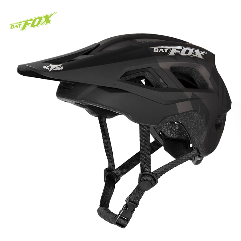 BATFOX casque de cyclisme intégralement moulé VTT visière casque de vélo hommes femmes casco bicicletas hombre vtt casques: M / Marron