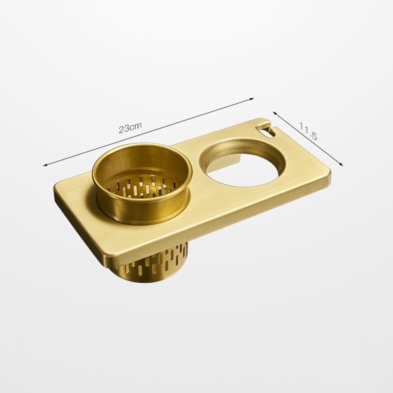 Brushed Gold Aluminum Bathroom Hair Dryer Rack Wall Mounted Bathroom Shelf Storage Bathroom Accessories