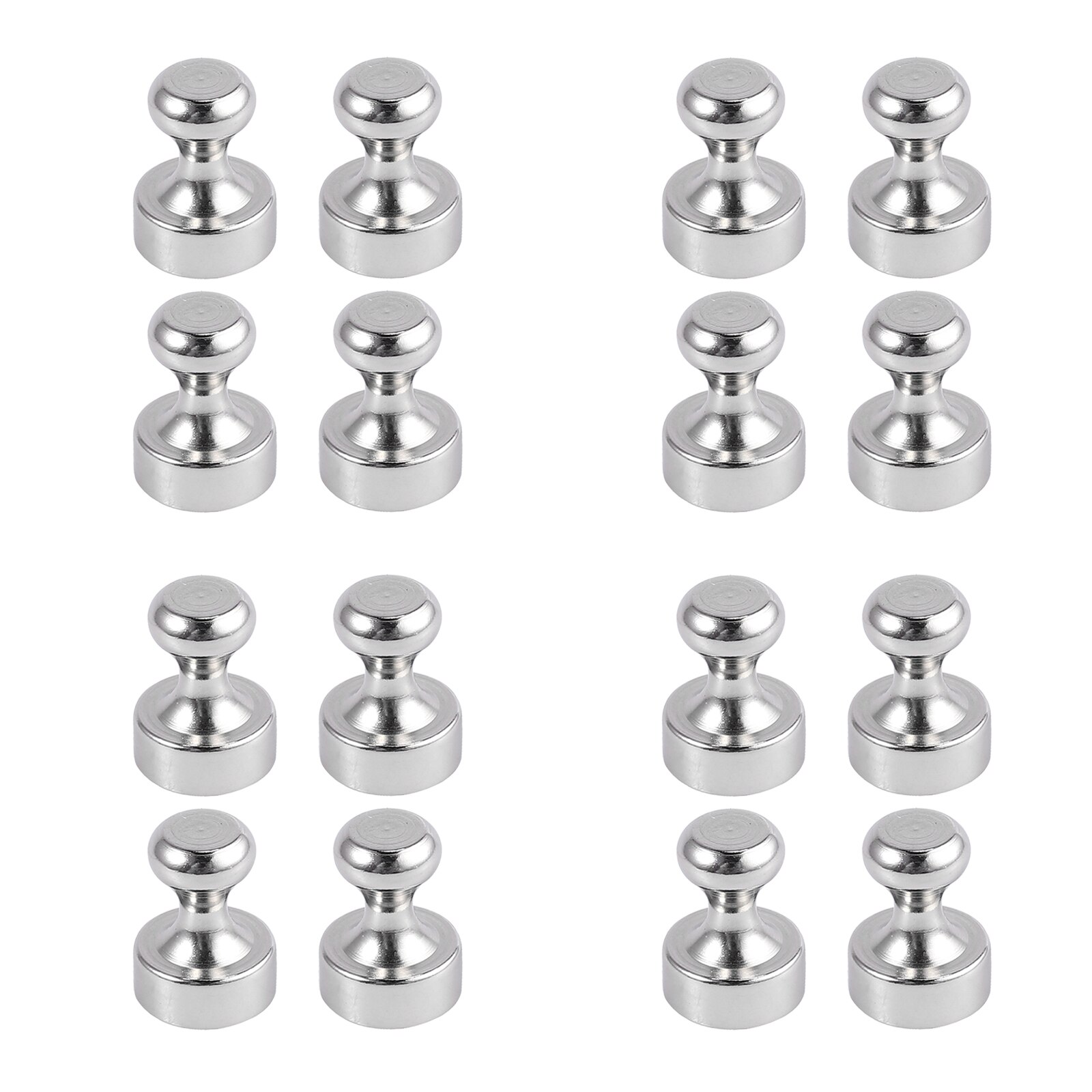 PROSTER 16Pcs Push Pins Whiteboard Magnets Brushed Nickel Push Pin Strong Magnets Pin Magnet Refrigerator Map Calendar Push Pin