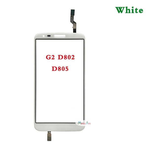 Vervanging 5.2 "Voor Lg G2 D802 D805 En G2 D800 D801 D803 Touch Screen Digitizer Sensor Buitenste glas Lens Panel: D802 D805 White