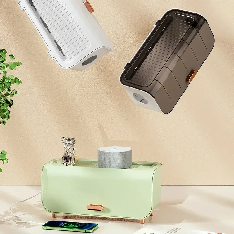 Desktop Cable Storage Box Power Line Storage Case Waterproof Dustproof Charger Socket Organizer Wire Case Cable Winder Organizer