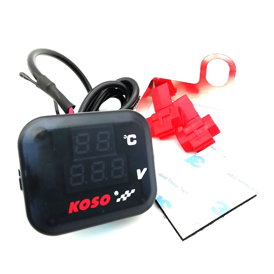12V Motorrad Thermometer Wasser Temp Meter Voltmeter mit USB Hafen