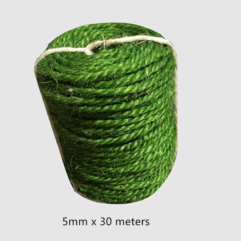 Sisalköysi kissa raapiminen kotitekoinen käsintehty sisal kiipeilyteline kissan raapimislauta kissan puu perusväri 6/8mm paksu: Vihreä 5 mmx 30m