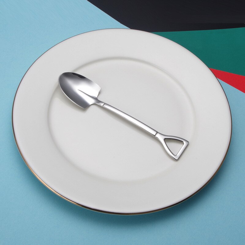 304 Stainless Steel Shovel Spoon Cute Retro Watermelon Artifact Spade Shovel Spoons Dessert Cake Ice Cream Spoon Kitchen Tool: 5