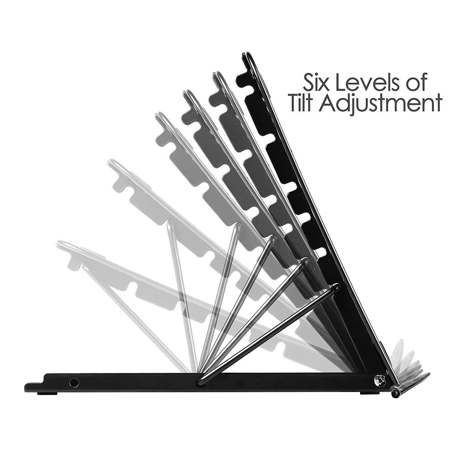 Mesh Ventilated Adjustable Laptop Stand for Laptop/Notebook /Tablet and more (Black)