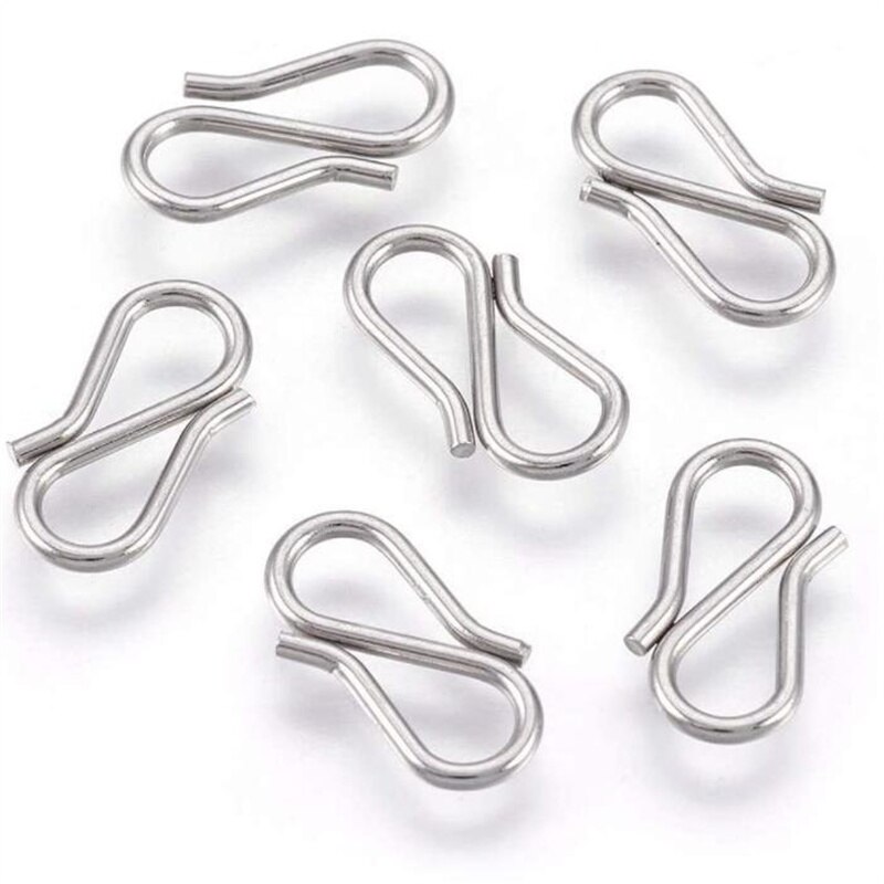 20 sztuk ze stali nierdzewnej S W kształt naszyjnik Diy zapięcie haki 13x7mm 11X13mm złoty kolor koniec zapięcie na bransoletkę tworzenia biżuterii znalezienie