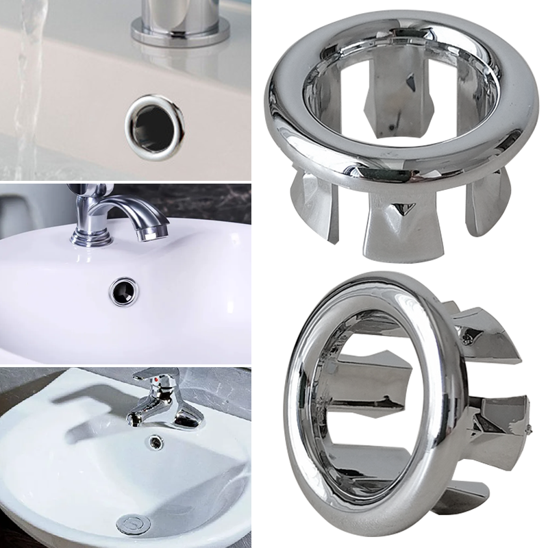 1/2/4Pcs Waschbecken Überlauf Ring Küche Bad Becken Trim Bad Ablauf Kappe Waschbecken Waschbecken Runde überlauf Ring Stecker Becken Zubehör