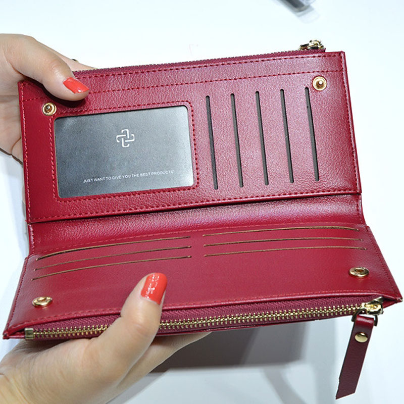 neue Lange Pu Frauen Brieftasche Kupplung frauen Geldbörse Beste Handy Brieftasche Weibliche Fall Telefon Tasche Carteira Femme